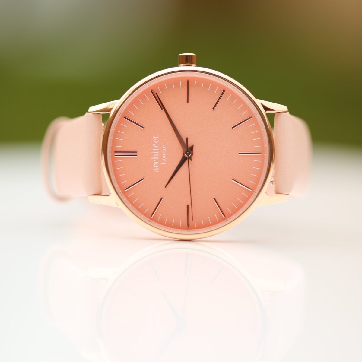Bespoke ladies architect coral watch light pink