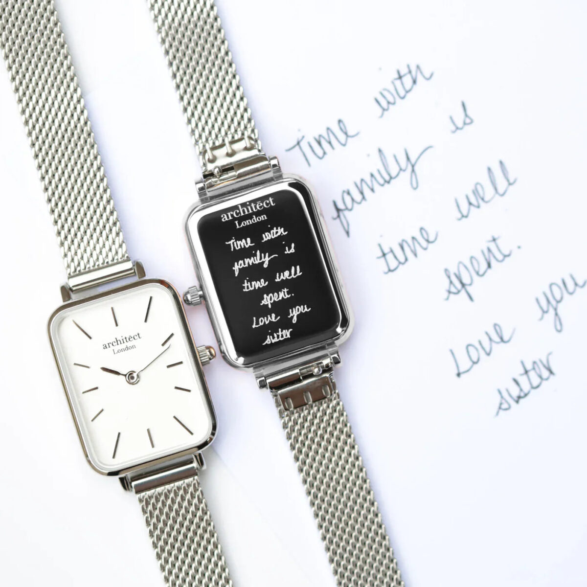 Bespoke ladies architect lille watch cloud silver