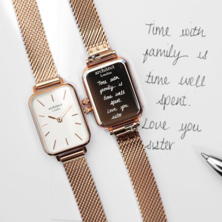 Bespoke ladies architect lille watch rose gold