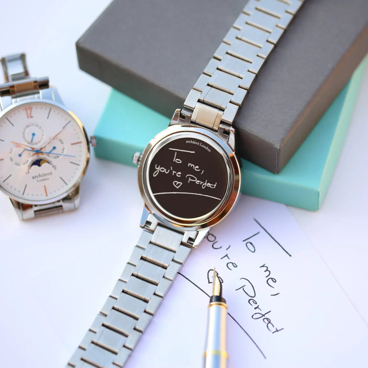 Bespoke mens architect apollo watch white