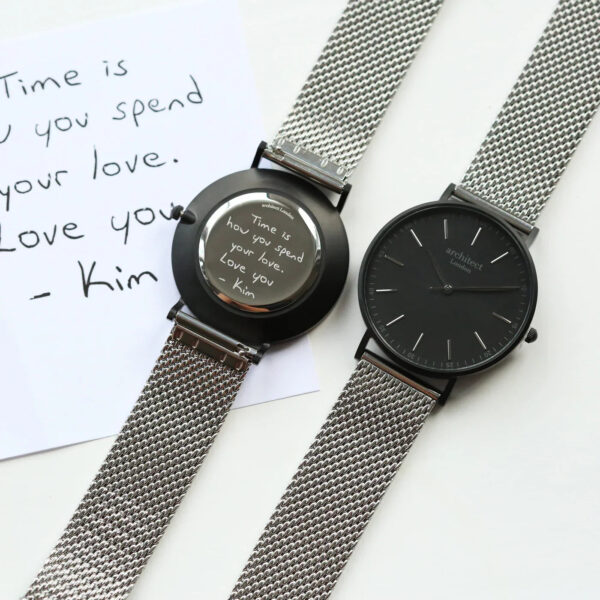 Bespoke Men’s Architect Minimalist Watch Silver Mesh: 1 - Watches By Architect Watches
