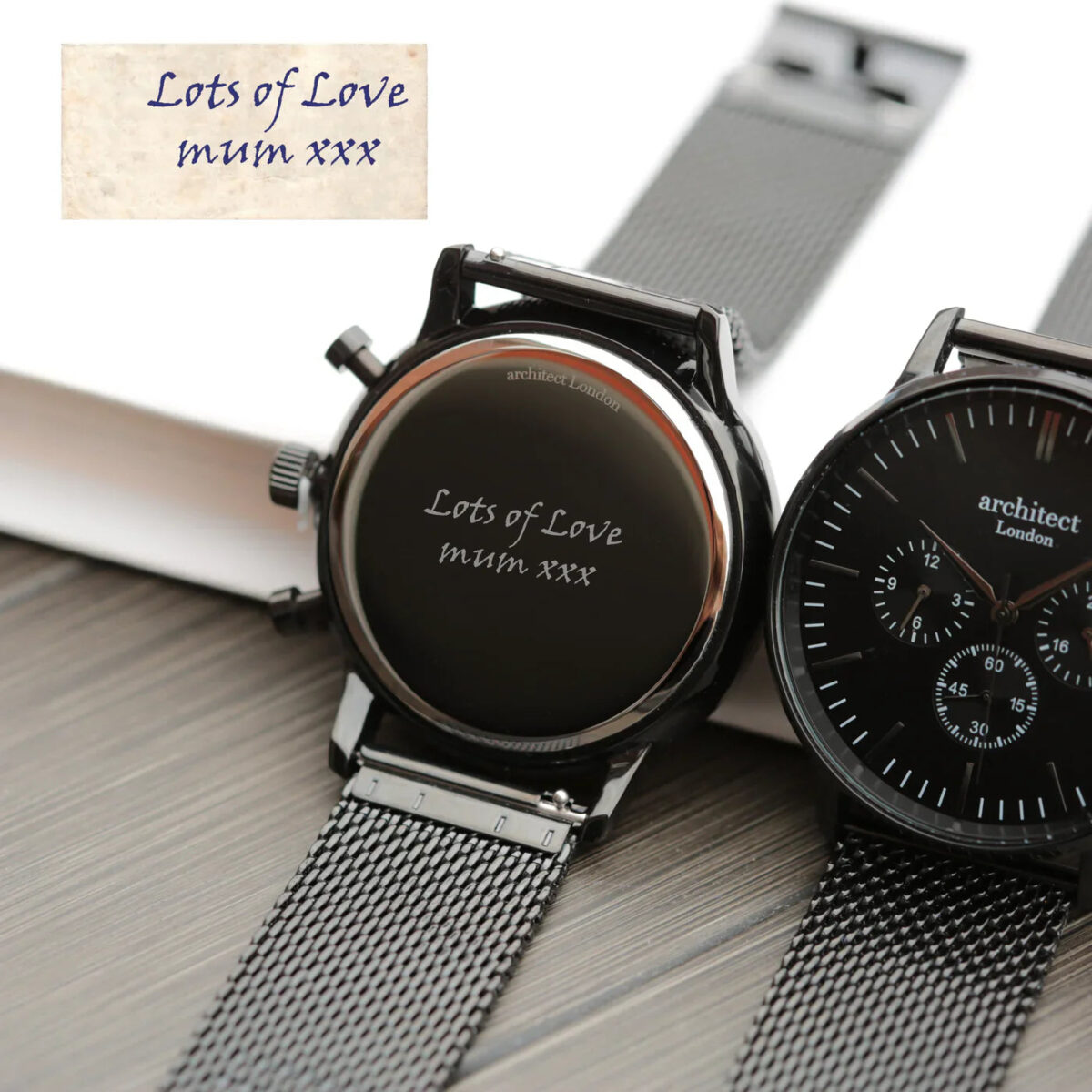 Bespoke mens architect motivator black mesh
