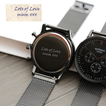 Bespoke mens architect motivator black mesh