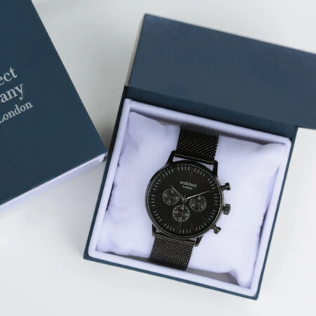 Bespoke mens architect motivator black mesh