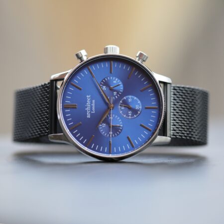 Bespoke Men’s Architect Motivator Blue Face Black Strap: 3 - Watches By Architect Watches