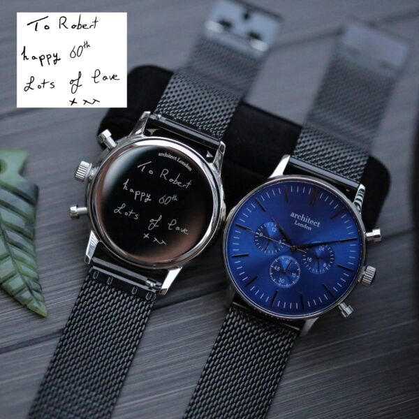 Bespoke Men’s Architect Motivator Blue Face Black Strap: 1 - Watches By Architect Watches
