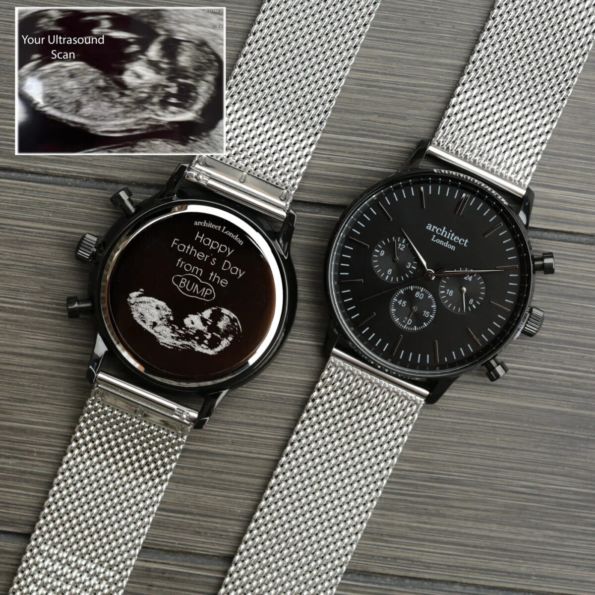 Bespoke mens architect motivator silver mesh