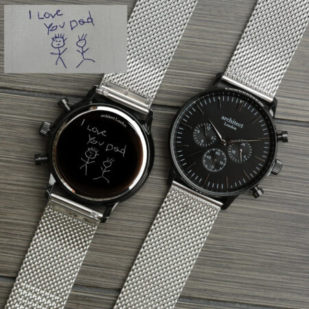 Bespoke mens architect motivator silver mesh