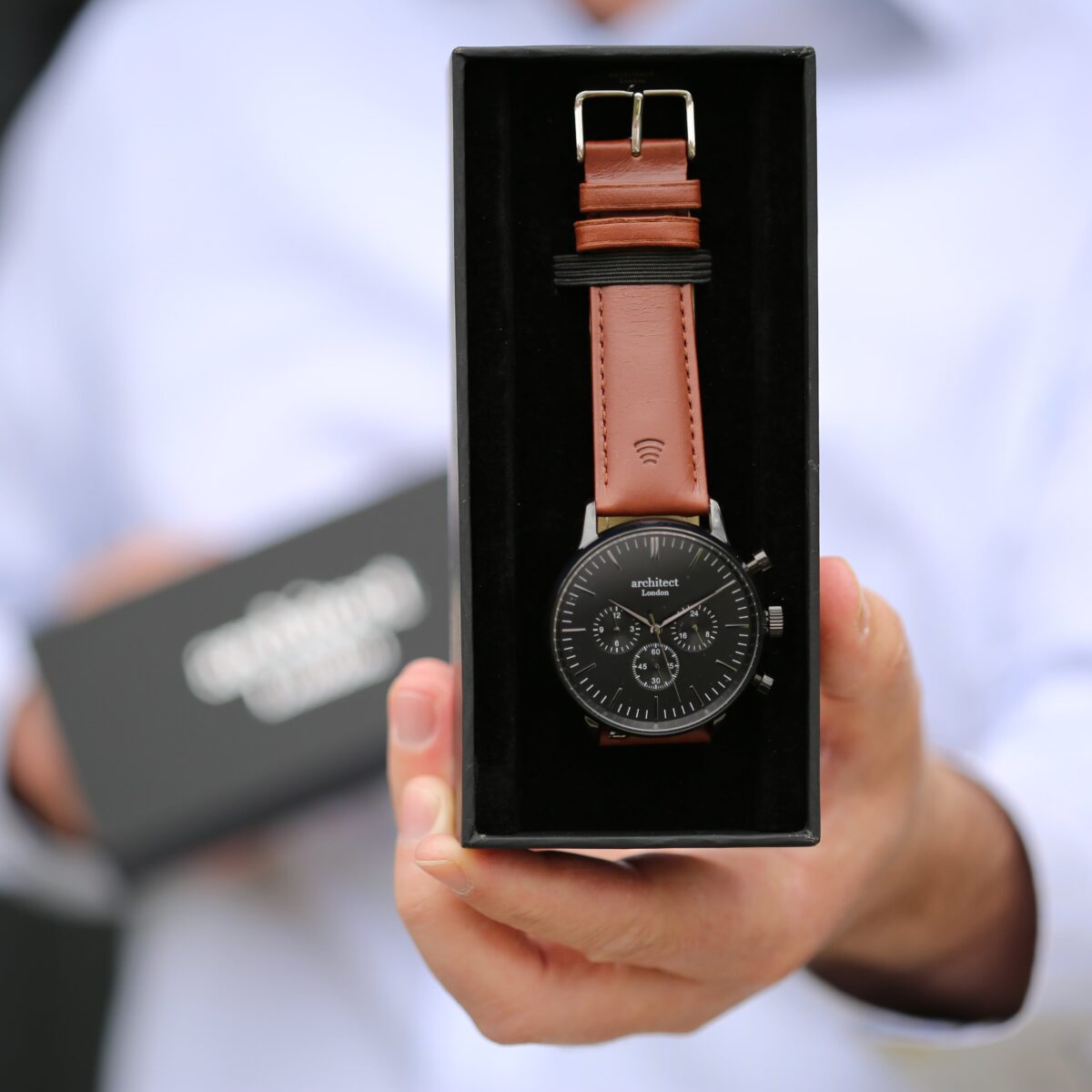 Bespoke Men’s Architect Motivator Walnut Contactless Payment Watch: 5 - Watches By Architect Watches