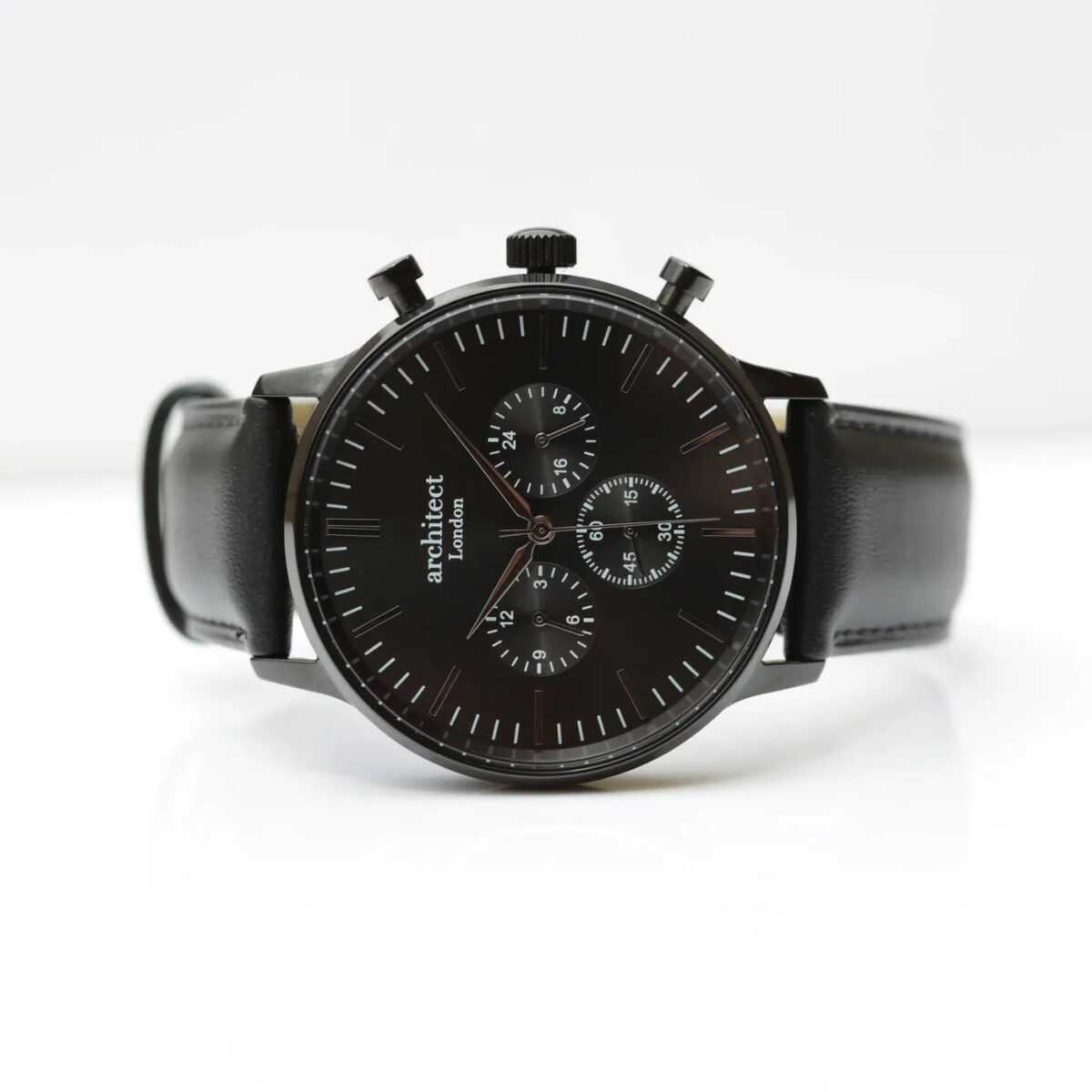 Bespoke mens architect motivator watch black