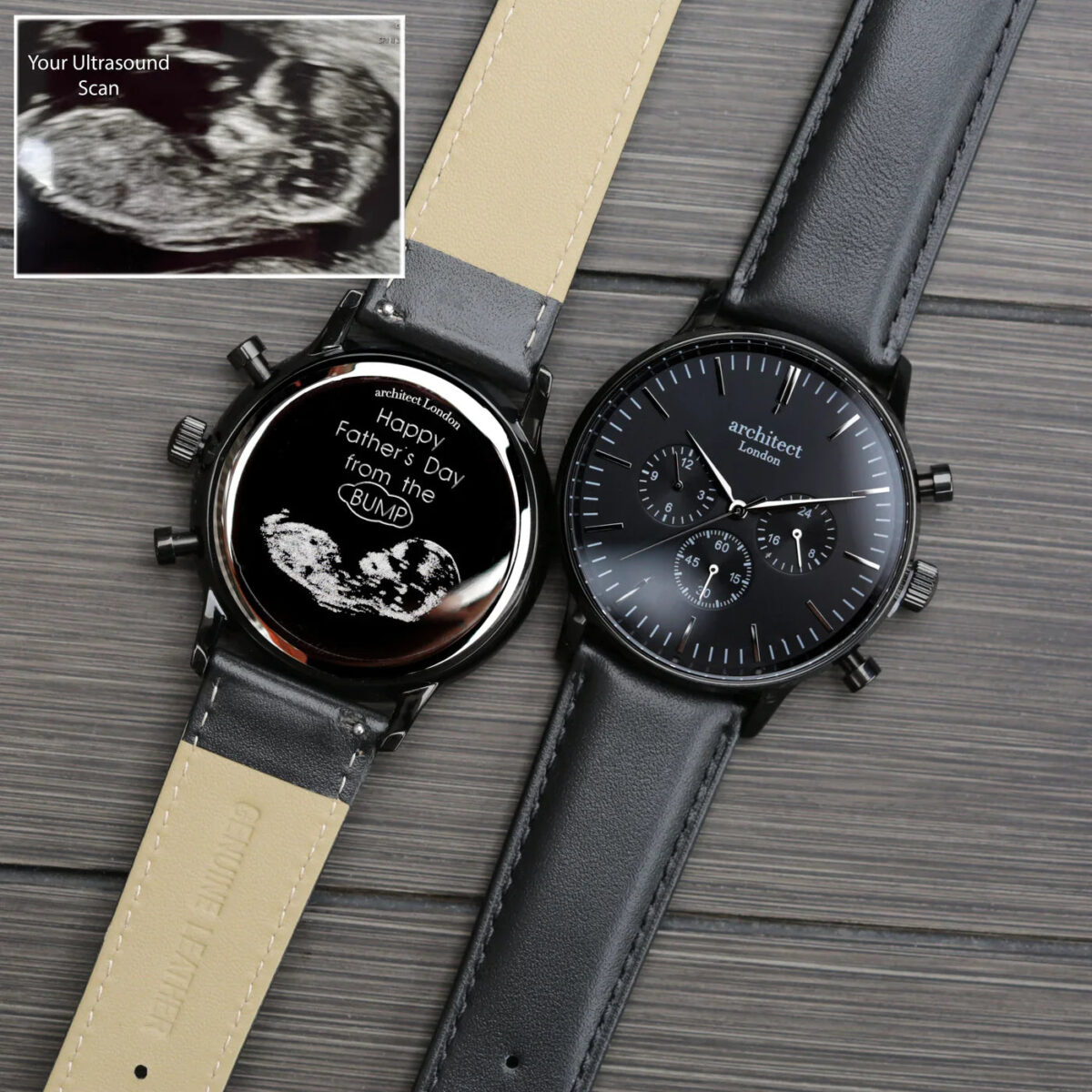 Bespoke mens architect motivator watch black
