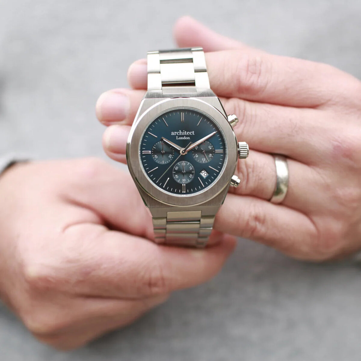 Bespoke mens architect orbix blue watch