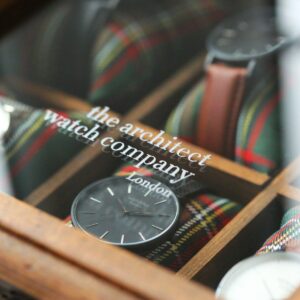 Bespoke mens architect zephyr black strap contactless payment watch