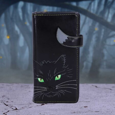 Black Lucky Cat Purse Embossed Eye Tail Wallet: 1 - Purses By Gift Moments
