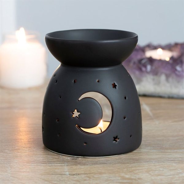 Black Mystical Moon Cut Out Oil Burner: 1 - Oil & Wax Burners By Gift Moments