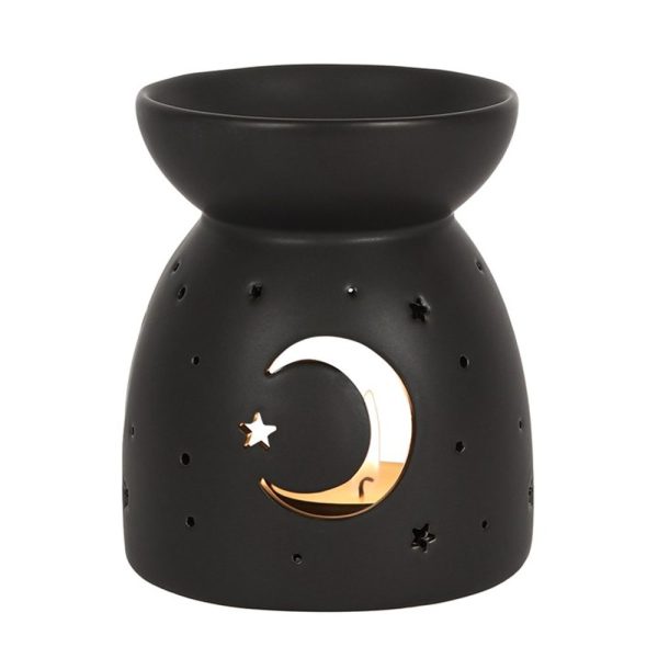Black Mystical Moon Cut Out Oil Burner: 2 - Oil & Wax Burners By Gift Moments