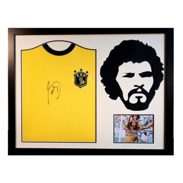 Brasil Socrates Signed Shirt Silhouette: 1 - Signed Memorabilia By Brazil
