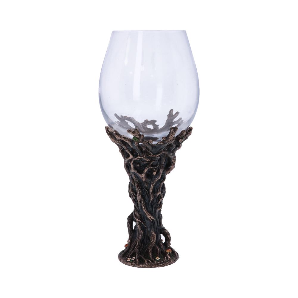 Bronze forest nectar ancient tree spirit green man goblet wine glass