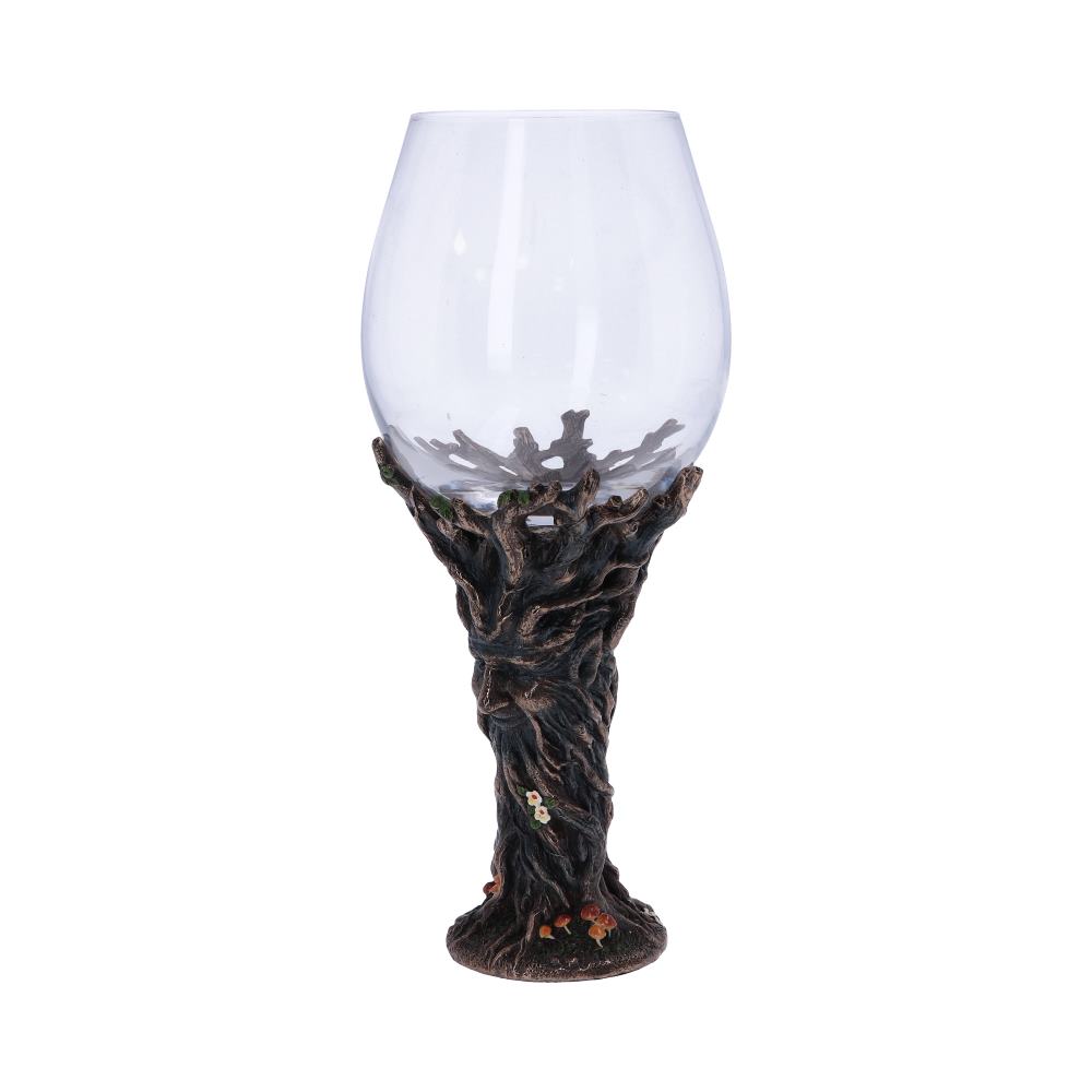 Bronze forest nectar ancient tree spirit green man goblet wine glass