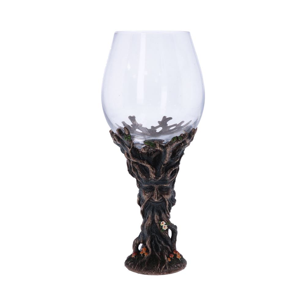 Bronze forest nectar ancient tree spirit green man goblet wine glass