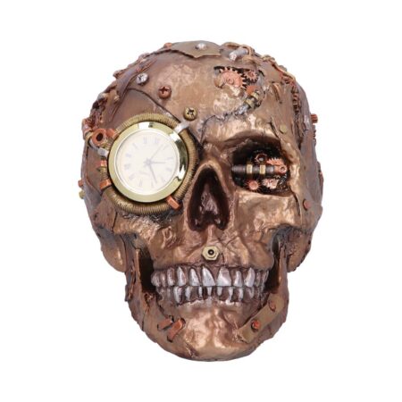 Bronze Scrapped Skull Steampunk Scrap Skeleton Figurine: 3 - Clocks By Gift Moments