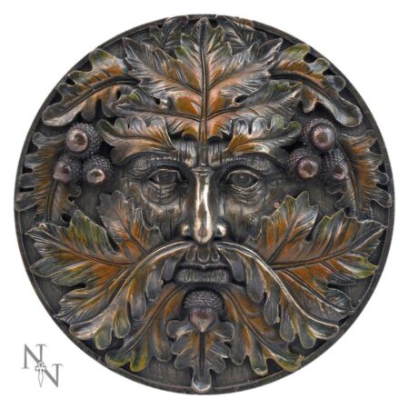 Bronzed autumn equinox tree spirit wall plaque