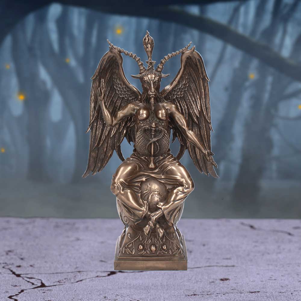 Bronzed baphomet occult sabatic goat large figurine 38cm