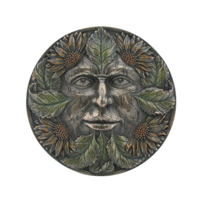 Bronzed midsummer tree spirit wall plaque