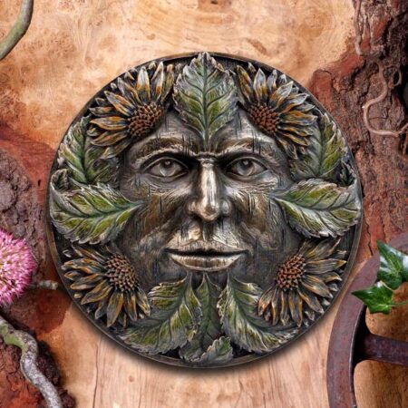 Bronzed midsummer tree spirit wall plaque