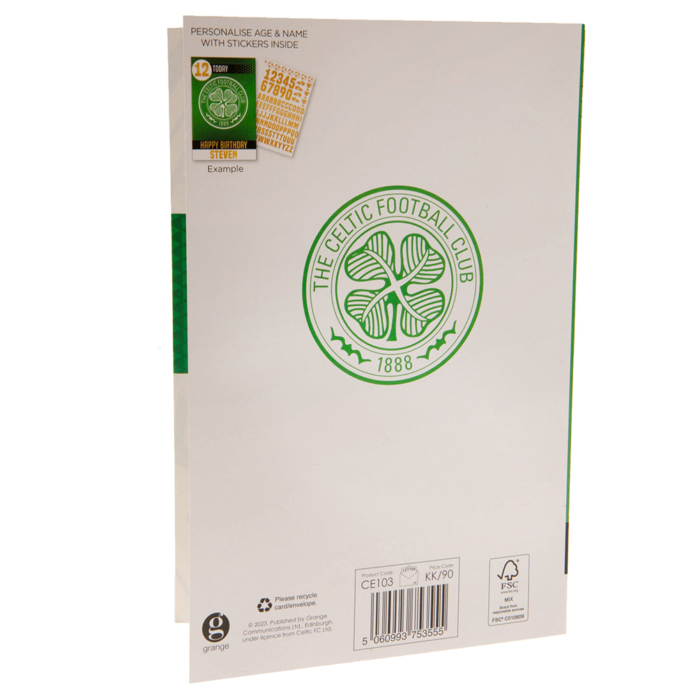 Celtic fc birthday card stickers