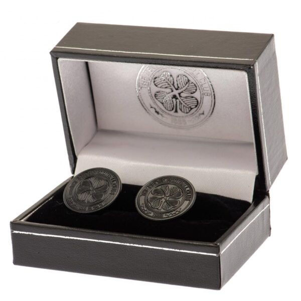 Celtic FC Black IP Cufflinks: 1 - Cufflinks & Tie Slides By Celtic