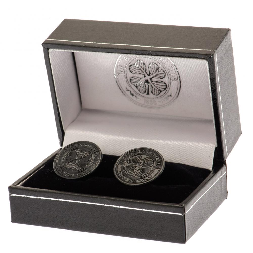 Celtic FC Black IP Cufflinks: 1 - Cufflinks & Tie Slides By Celtic