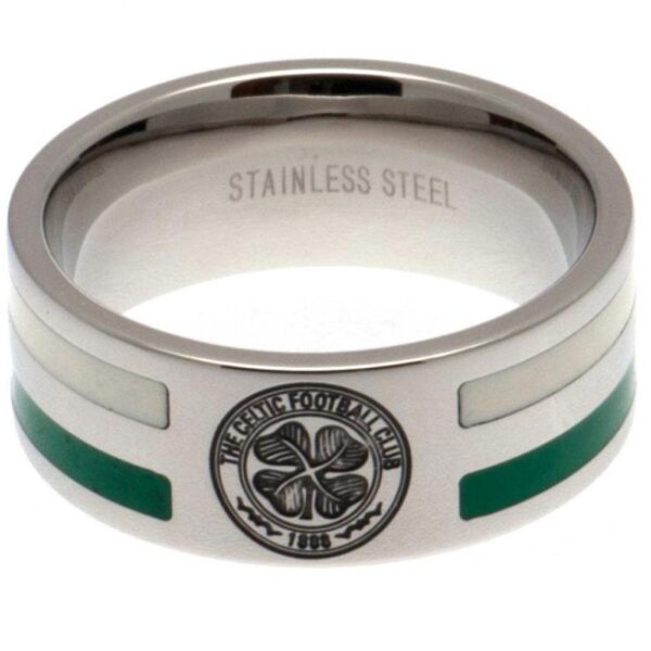 Celtic FC Colour Stripe Ring Large: 2 - Jewellery By Celtic