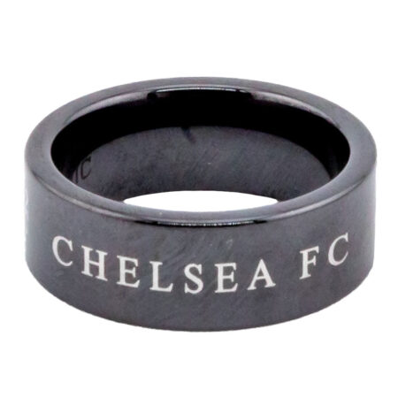 Chelsea FC Black Ceramic Ring X Size: 3 - Jewellery By Chelsea