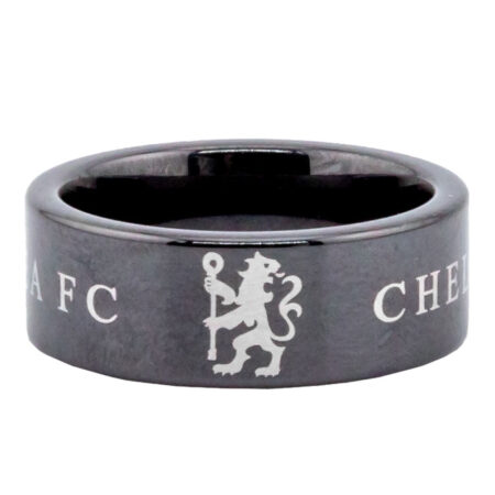 Chelsea FC Black Ceramic Ring X Size: 2 - Jewellery By Chelsea