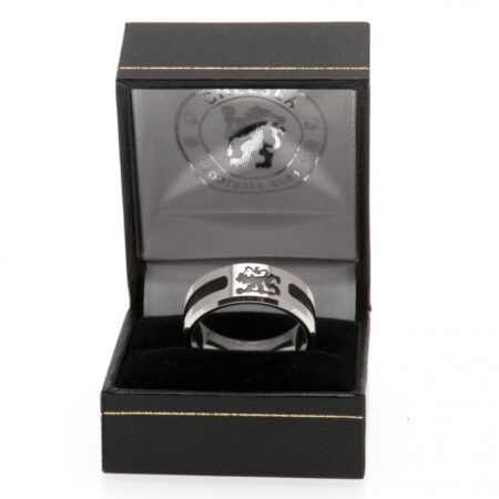 Chelsea FC Black Inlay Ring Large: 2 - Jewellery By Chelsea
