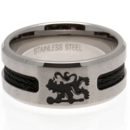 Chelsea FC Black Inlay Ring Large: 1 - Jewellery By Chelsea