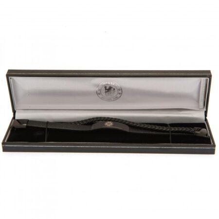Chelsea FC Black IP Leather Bracelet: 3 - Jewellery By Chelsea