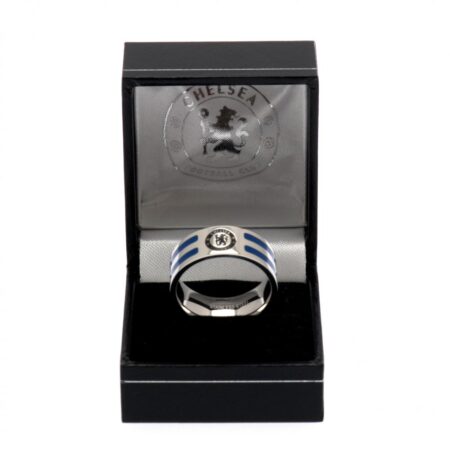 Chelsea FC Colour Stripe Ring Medium: 3 - Jewellery By Chelsea