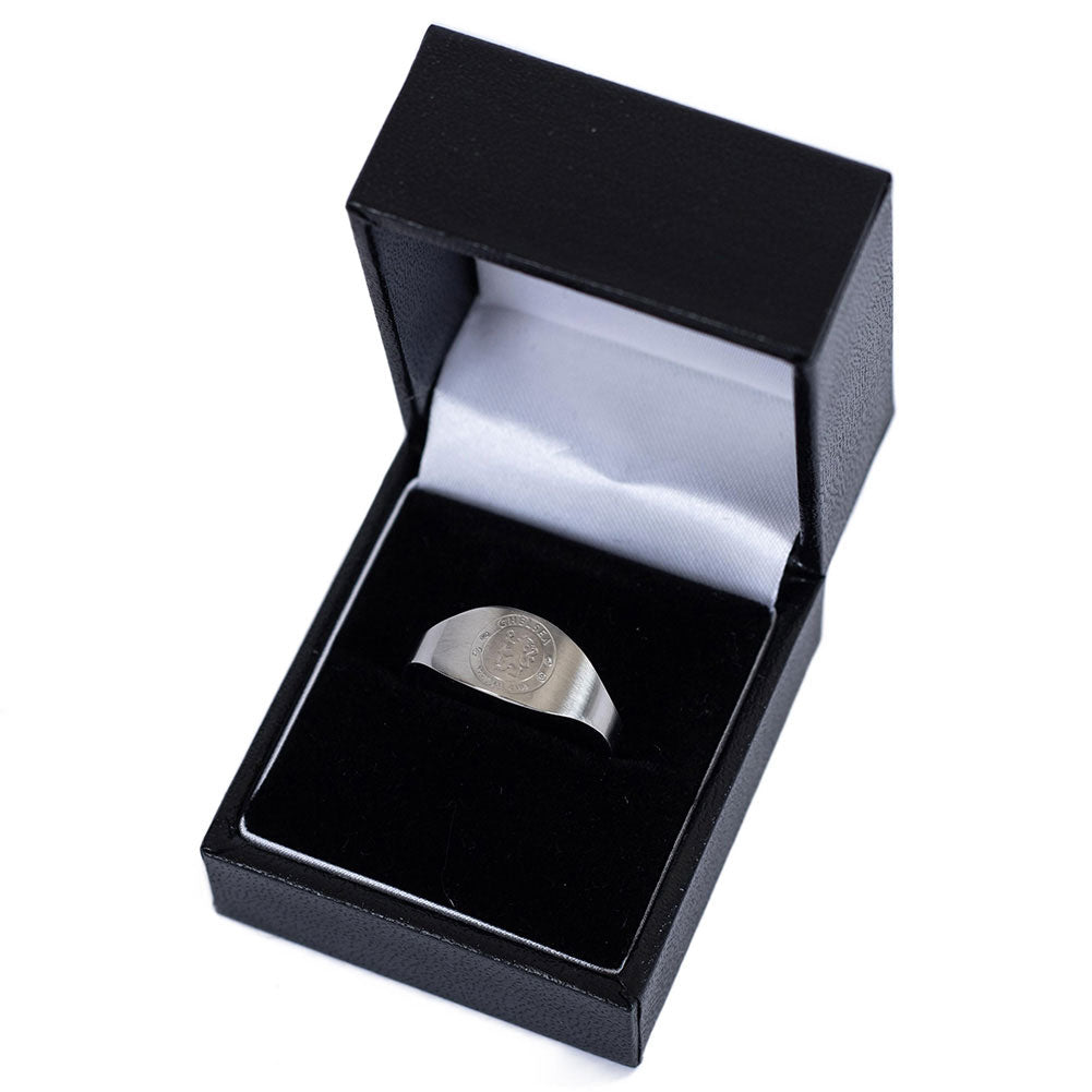 Chelsea FC Oval Crest Stainless Steel Ring: 1 - Jewellery By Chelsea