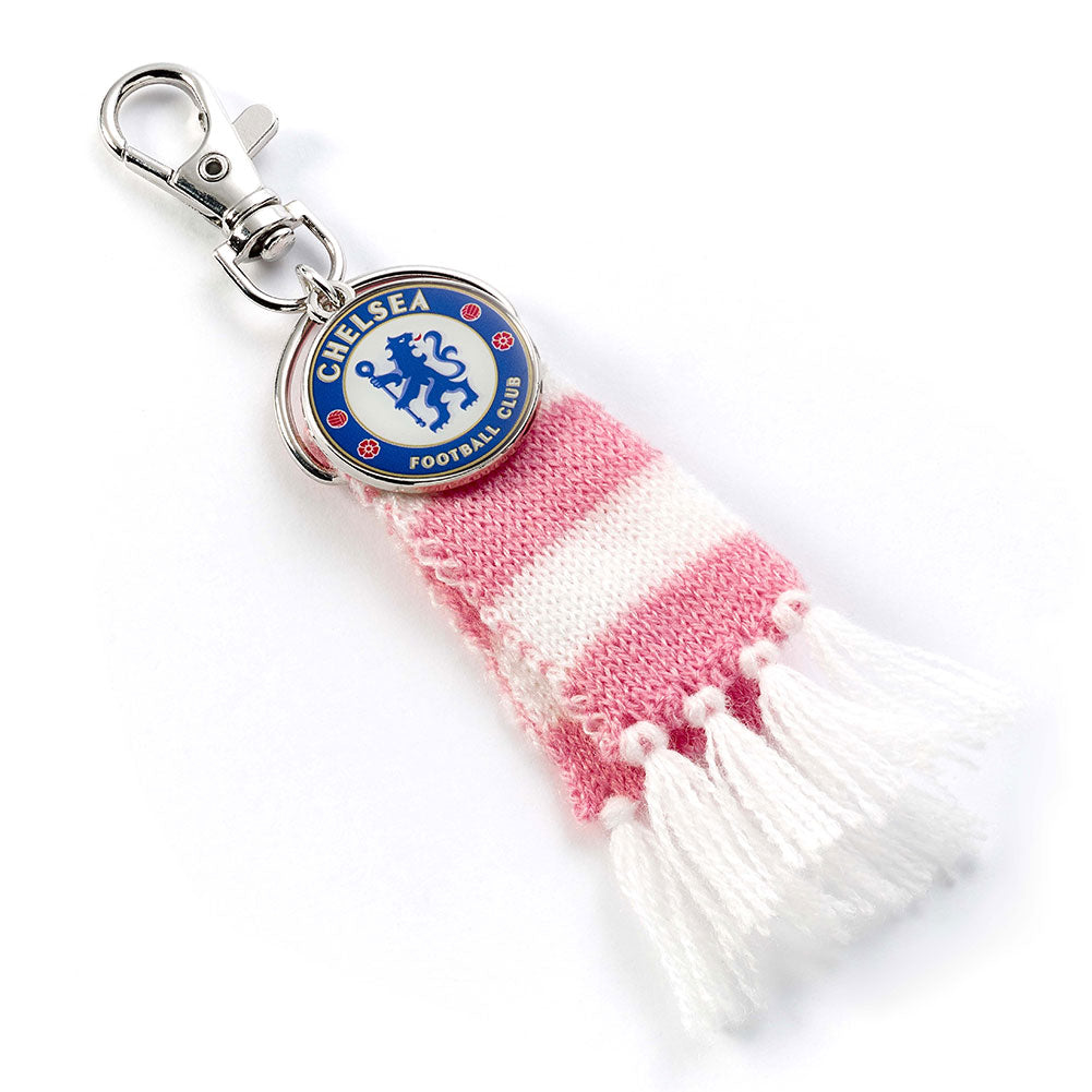 Chelsea FC Pink Bar Scarf Bag Charm: 1 - Keyrings By Chelsea