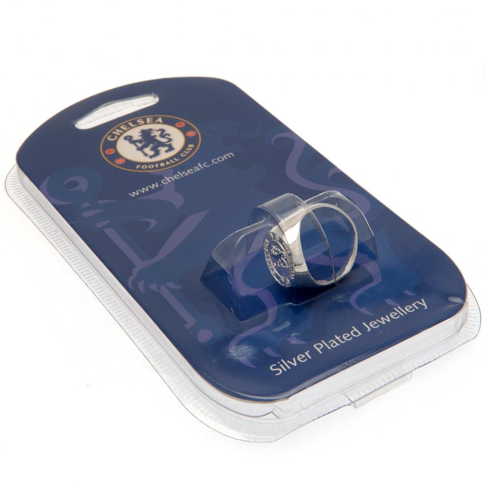 Chelsea FC Silver Plated Crest Ring Small: 2 - Jewellery By Chelsea