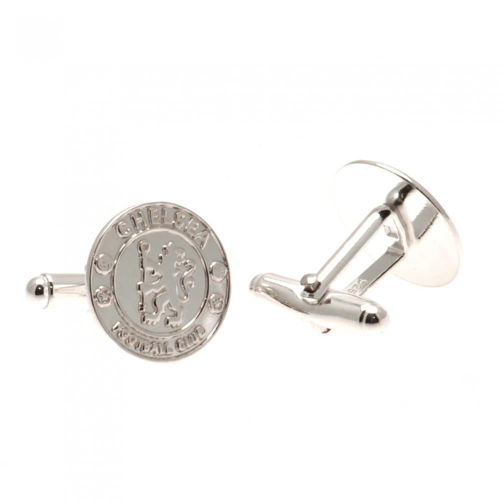 Chelsea FC Sterling Silver Crest Cufflinks: 2 - Cufflinks & Tie Slides By Chelsea