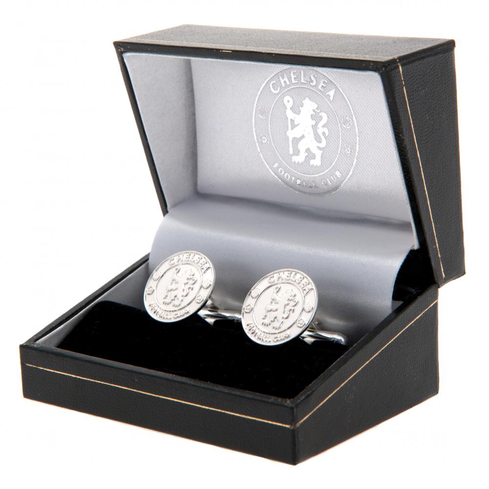 Chelsea FC Sterling Silver Crest Cufflinks: 1 - Cufflinks & Tie Slides By Chelsea