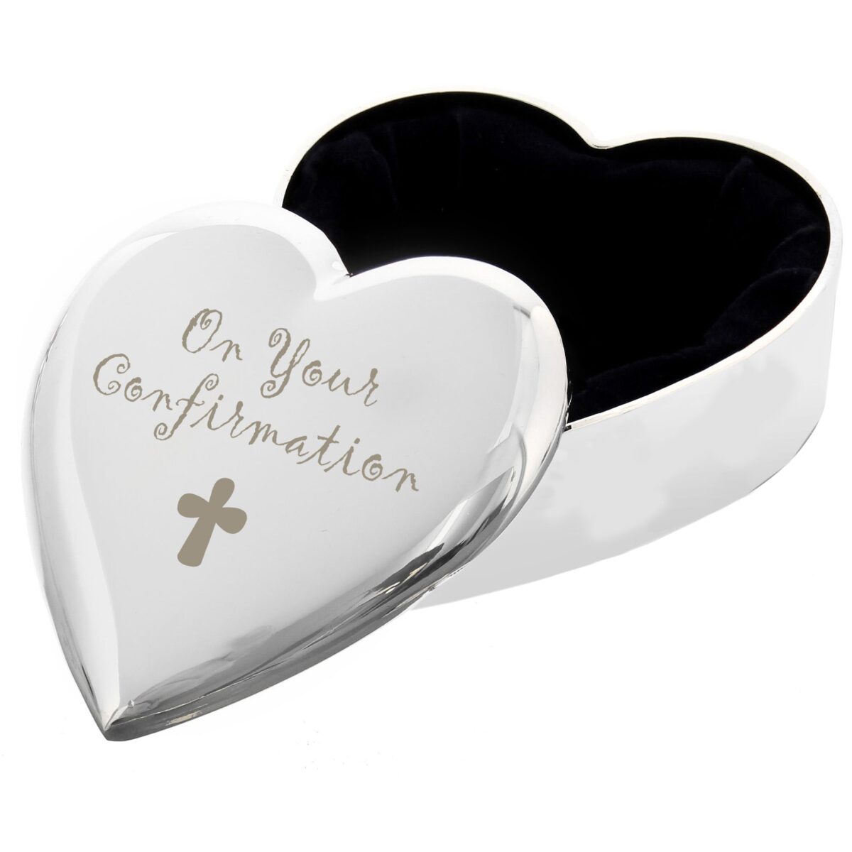 Confirmation cross heart trinket box