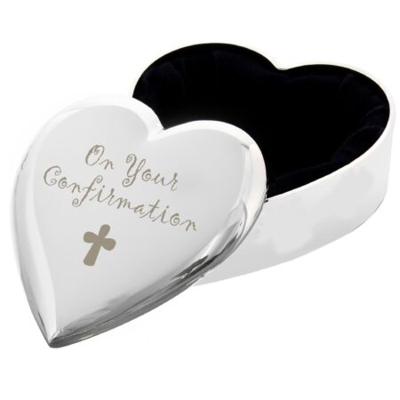 Confirmation cross heart trinket box