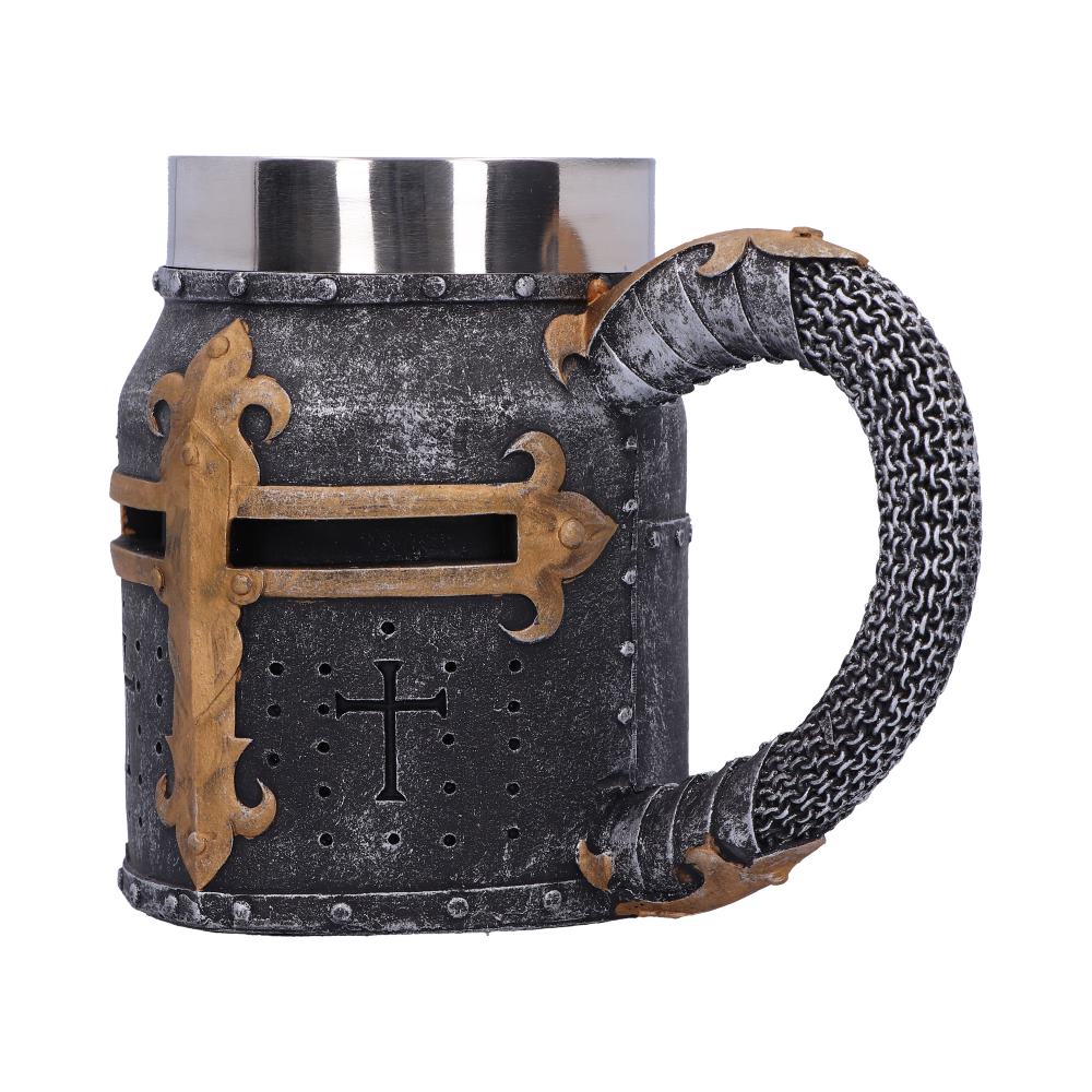 Crusader medieval knight chainmail tankard historical helmet mug