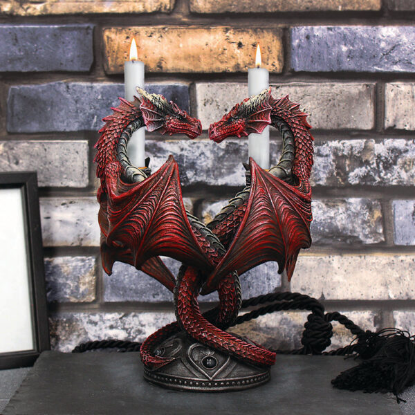 Dragon Heart Anne Stokes Valentines Edition romantic gothic candle holder: 1 - Candles & Holders By Anne Stokes