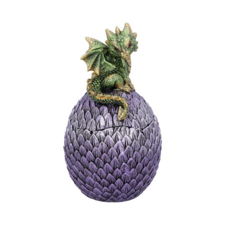 Dragonling Perch Box Metallic Green Dragon Box 14cm: 5 - Boxes By Gift Moments