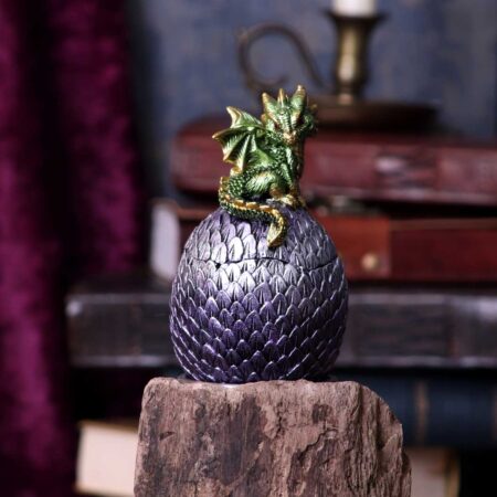 Dragonling Perch Box Metallic Green Dragon Box 14cm: 1 - Boxes By Gift Moments